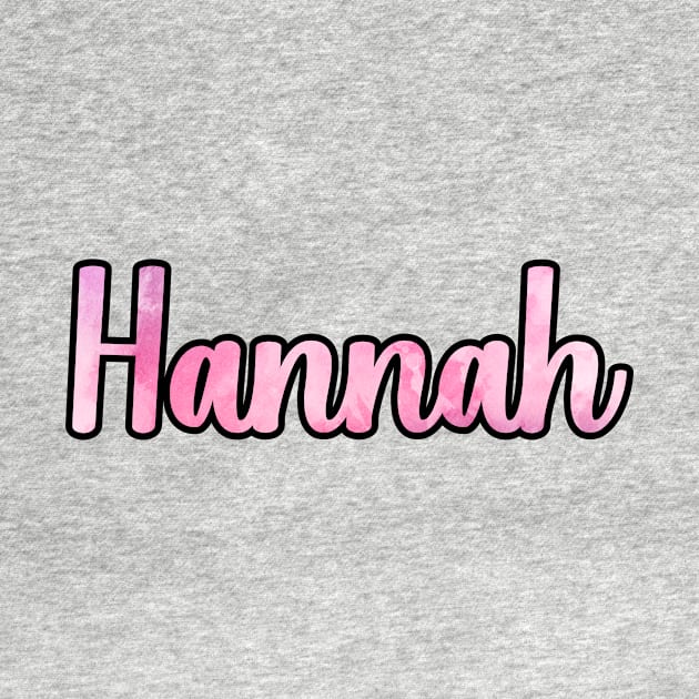 Hannah name pink watercolor by BehindTheChamp